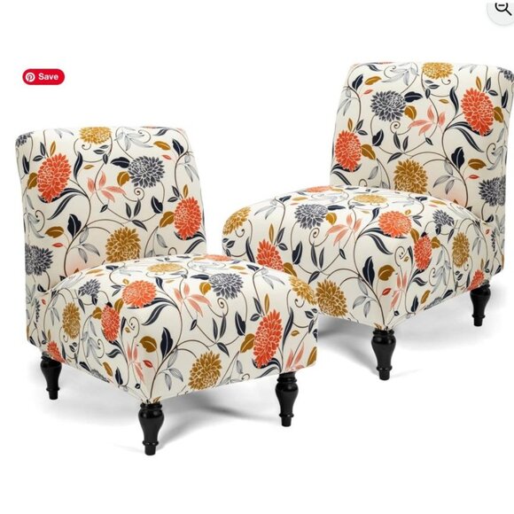 Lauddy Other - Jauddy Accent Chair Cover With Floral Pattern For Standard-Sized Chairs